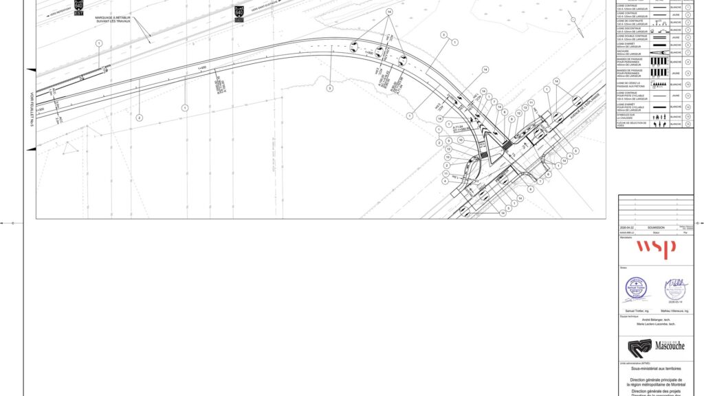 Plan officiel de la nouvelle bretelle de l’autoroute 640 Ouest vers l’avenue de l’Esplanade à Mascouche